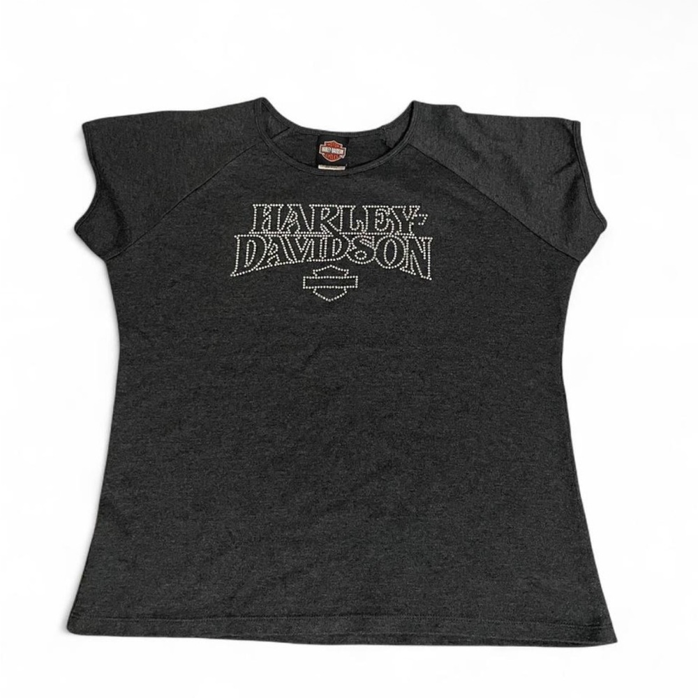Women’s Harley-Davidson Black Short Sleeve Tee with Studded Logo Size 1X